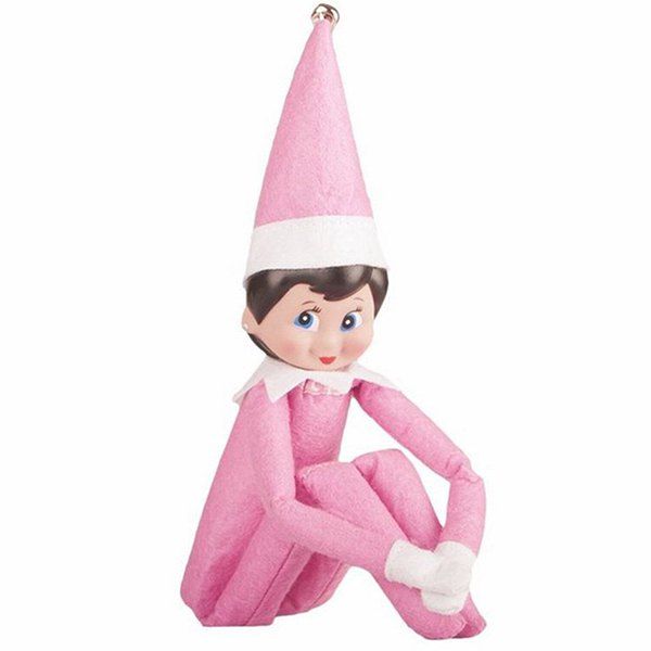 

Cute Kids Christmas Gift Elf on the Shelf Plush Doll Toy, Pink