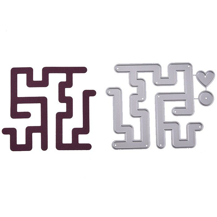 

Maze Pattern DIY Embossed Plate Carbon Steel Cutting Die, Silver