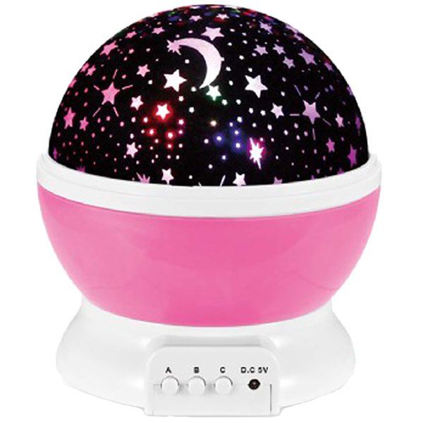 

LED Auto Rotating Starry Projection Lamp Night Light, Hot pink