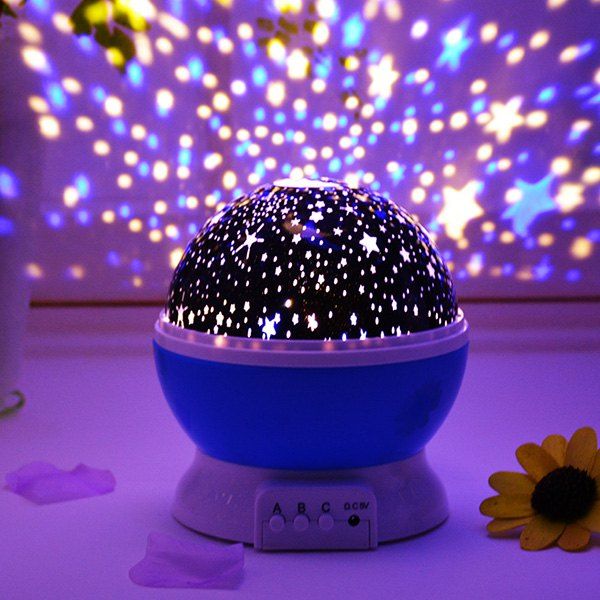

LED Auto Rotating Starry Projection Lamp Night Light, Butterfly blue