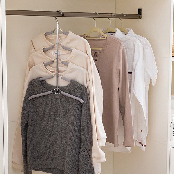 

5 Layers Shirt Hanger Space-saving Clothes Organizer, Blue gray
