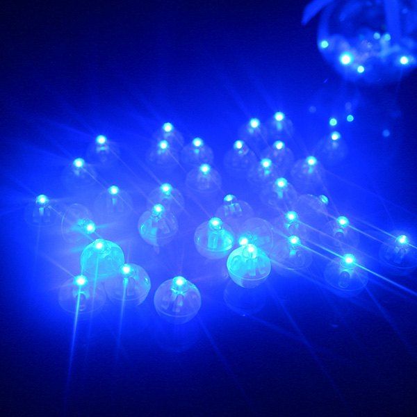 

Round Ball Light LED Bulb Switch Balloon Colorful Flashing Decoration 20pcs, Blue
