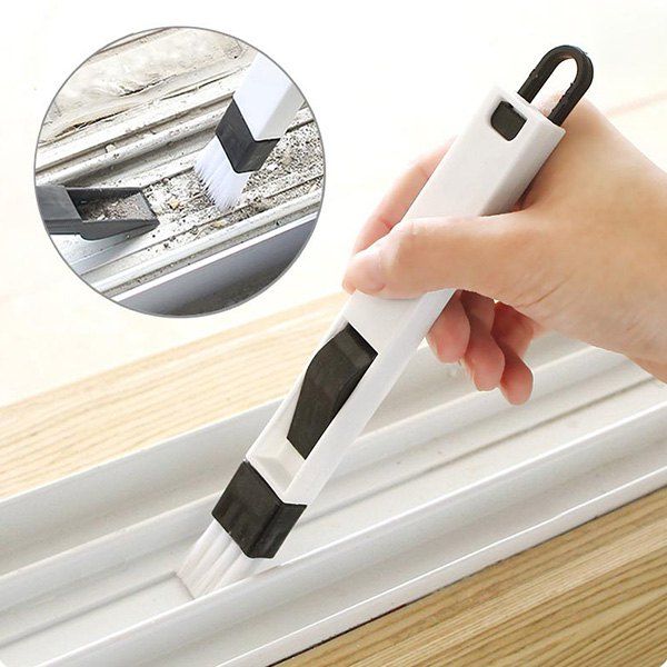 

Groove Cleaning Brush With Dustpan Keyboard Window Corner Cleaning Tool 2PCS, Black