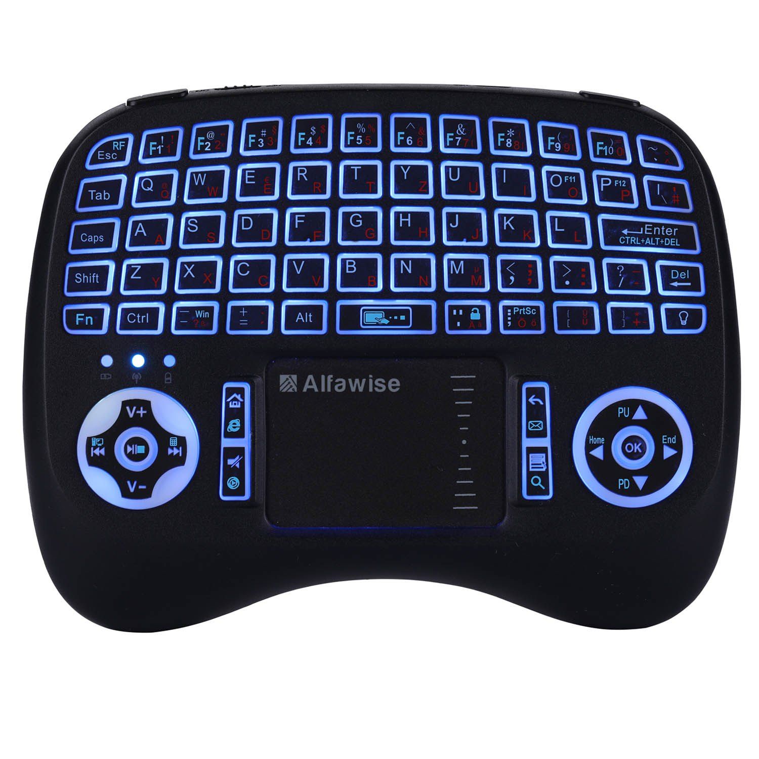 

Alfawise KP - 810 - 21T - RGB 2.4G Wireless Keyboard with Touchpad Mouse, Black