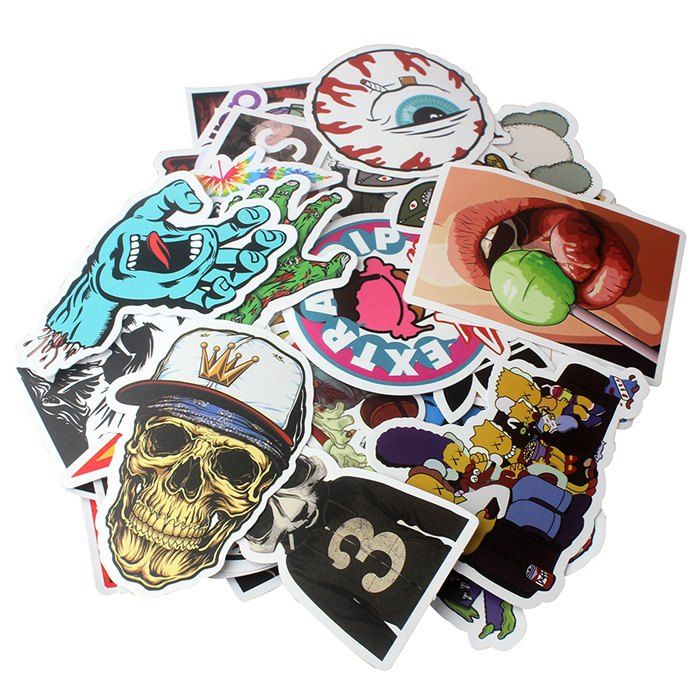 

PVC Waterproof Sticker for Car / Skateboard / Bike / Motorcycle / Laptop 100pcs, Multi