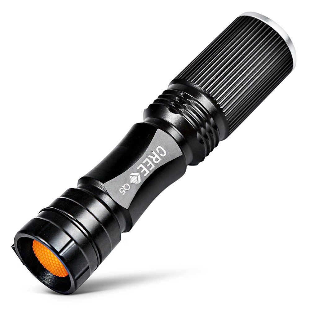 

CREE XPE Q5 600Lm 14500 AA Zooming LED Flashlight, Black