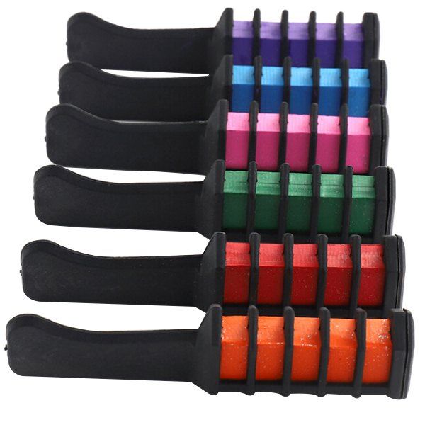 

Mini Washable Temporary Anti-knot Hair Color Dye Comb 6pcs, Multi