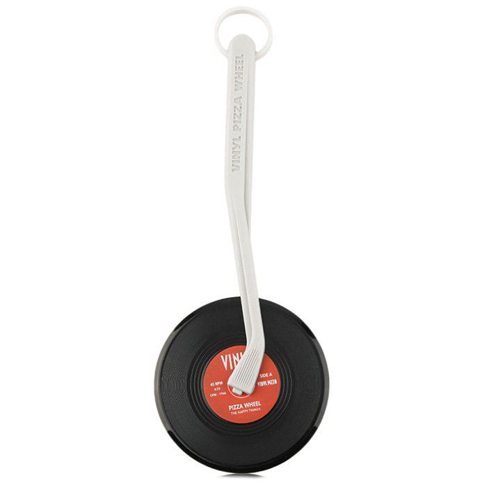 

Vinyl Record Style Pizza Cutter Kitchen Utility Tool, Red