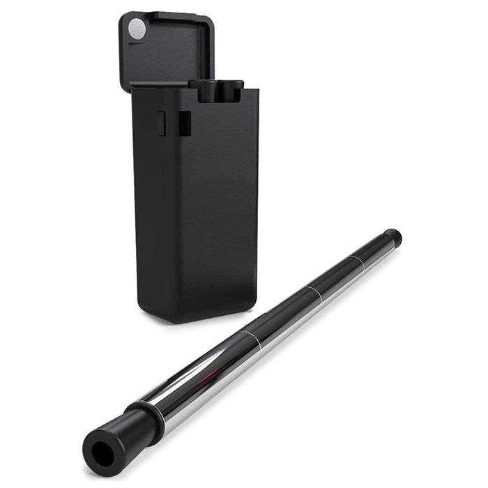 

Folding Drinking Straw Collapsible Reusable Stainless Medical-grade Food-grade, Black