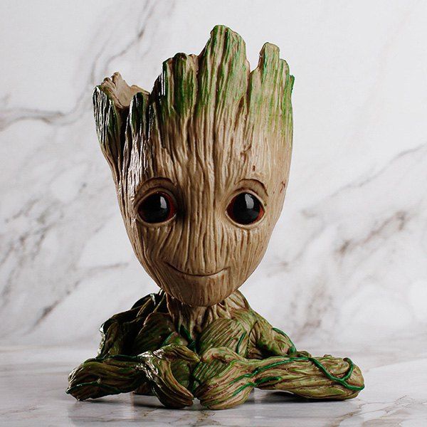

Creative Tree Man Flower Pot Pen Holder Doll Model Desk Ornament Gift Toy, Dark khaki