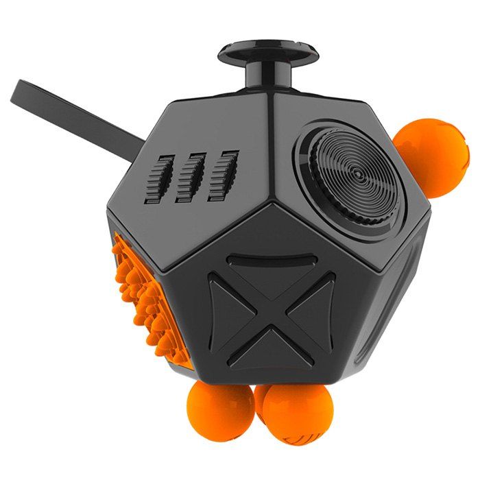 

12-sided Magic Fidget Cube Desk Toy Anti Stress Relief Anxiety, Black