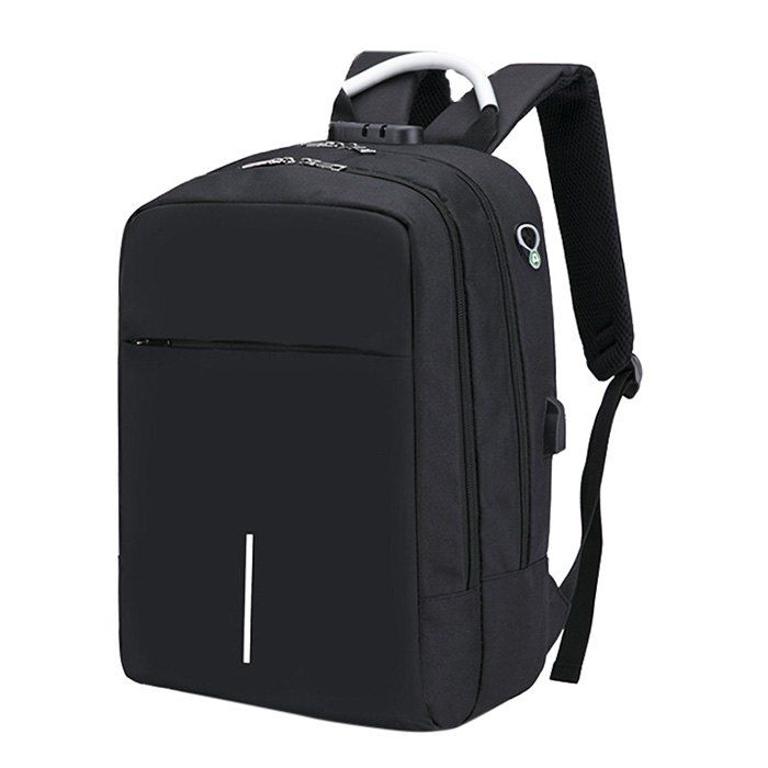 

Large Capacity Burglar-proof Oxford Cloth Backpack with USB Charging Port, Black