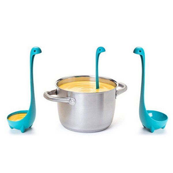

Cute Nessie Monster Soup Spoon Strainer Kitchen Tool, Blue diamond