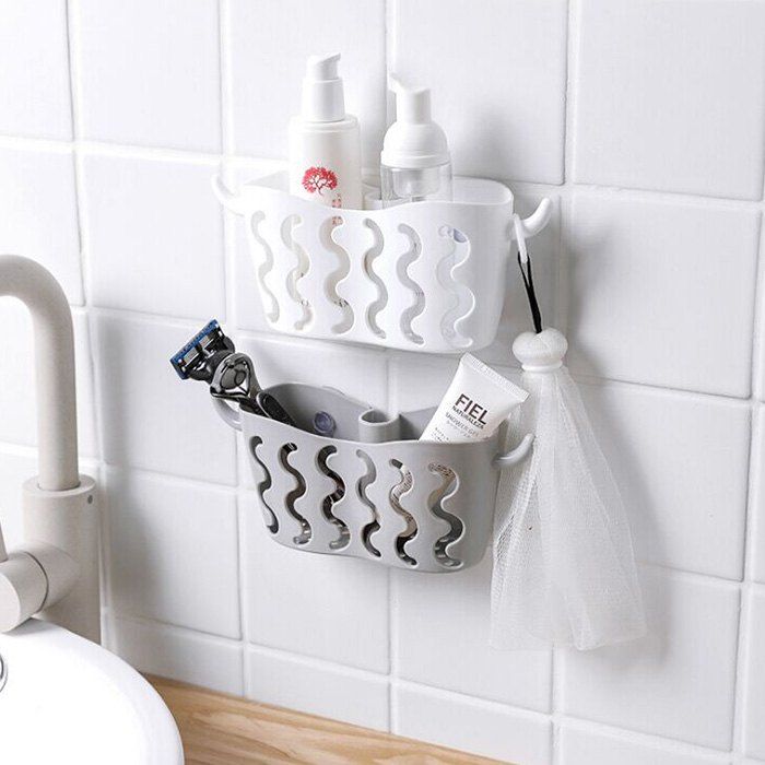 

Suction Cup Type Storage Basket for Kitchen, Gray