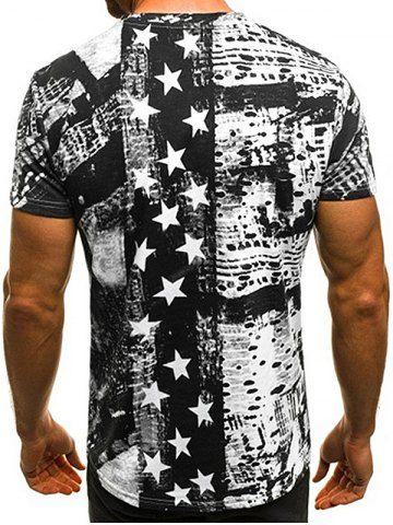

Printed Slim Short Sleeve Men Casual T-Shirt, White