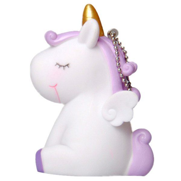 

PVC Unicorn Shape Key Chain with Sound Collection Gift Key Ring, White