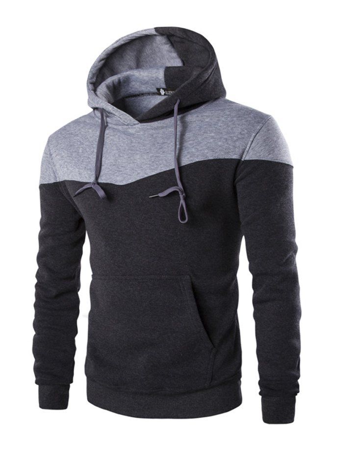 

Trendy Simple Comfortable Splicing Sweatshirt for Men, Dark gray