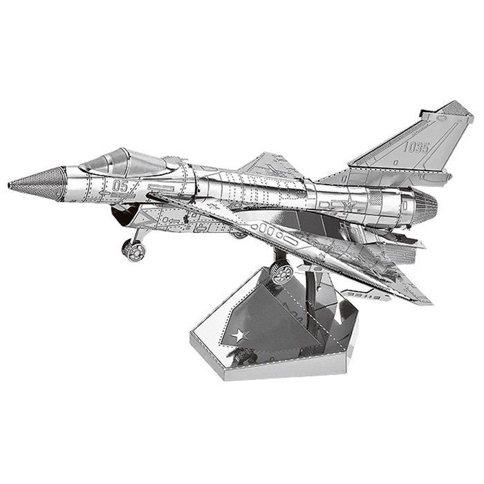 

3D Metal Jigsaw Puzzle Model Toy Fighter Plane, Silver