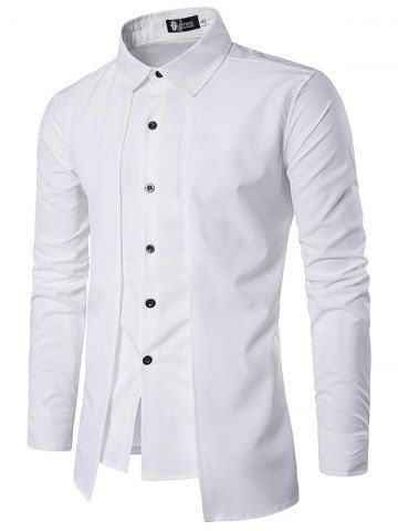 

Trendy Business Solid Color Long Sleeve Shirt for Men, Chilli pepper