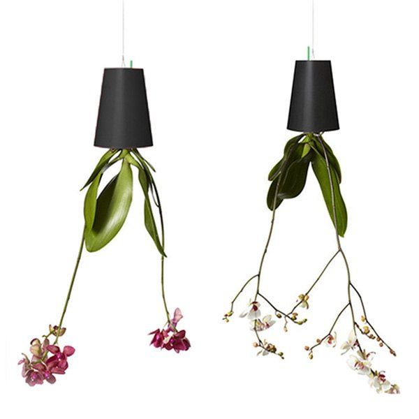 

Garden Sky Planter Hanging Pot Upside Down Flowerpot, Black