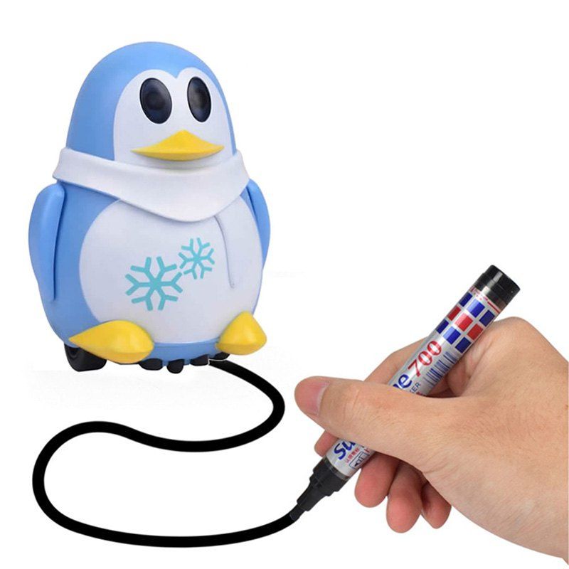 [29 OFF] Magic Inductive Follow Drawn Line Robot Penguin Toy For Kids