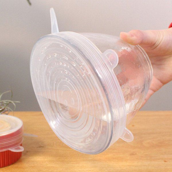 

Creative Universal Sealed Bowl Fresh Cover 6PCS, Milk white