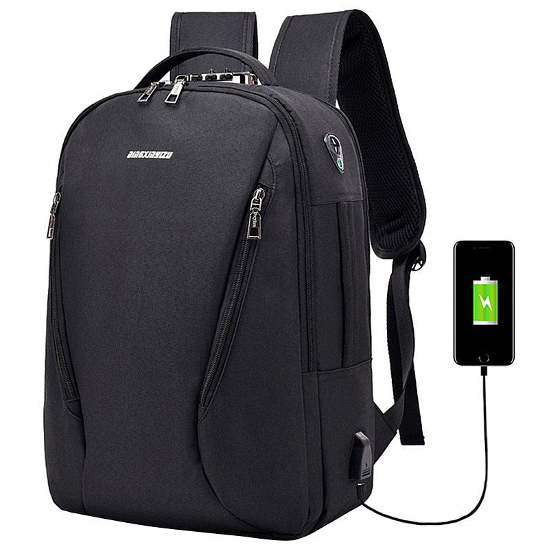 

Fashion Elegant Outdoor Big Capacity USB Charging Backpack, Black