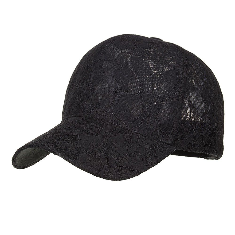 

B431 Women Lace Flower Baseball Cap Fashion Casual Outdoor Hat, Black