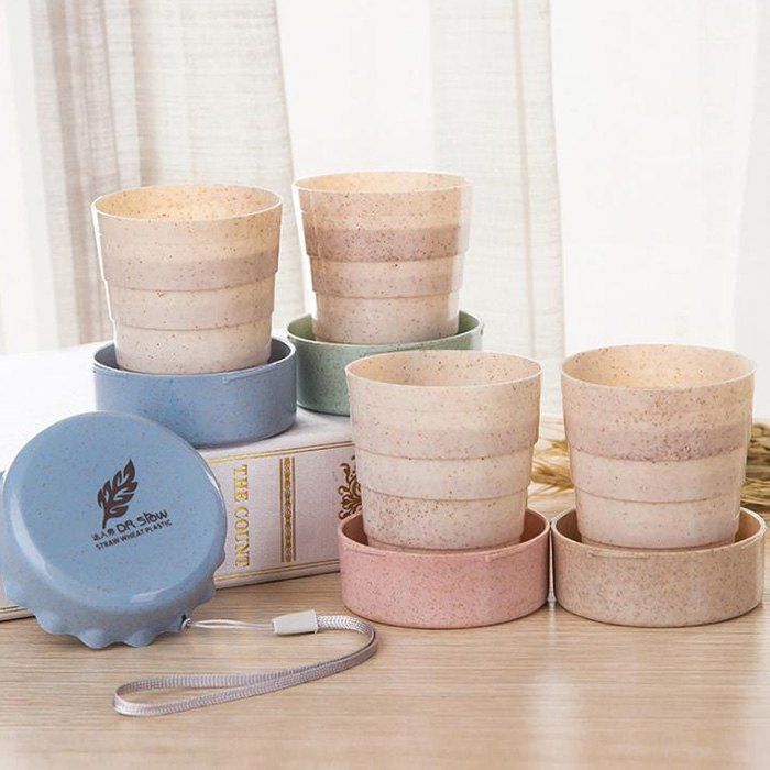 

Foldable Wheat Cup for Travel, Beige