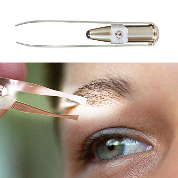 

Stylish Eyebrow Tweezer with LED Light, Silver