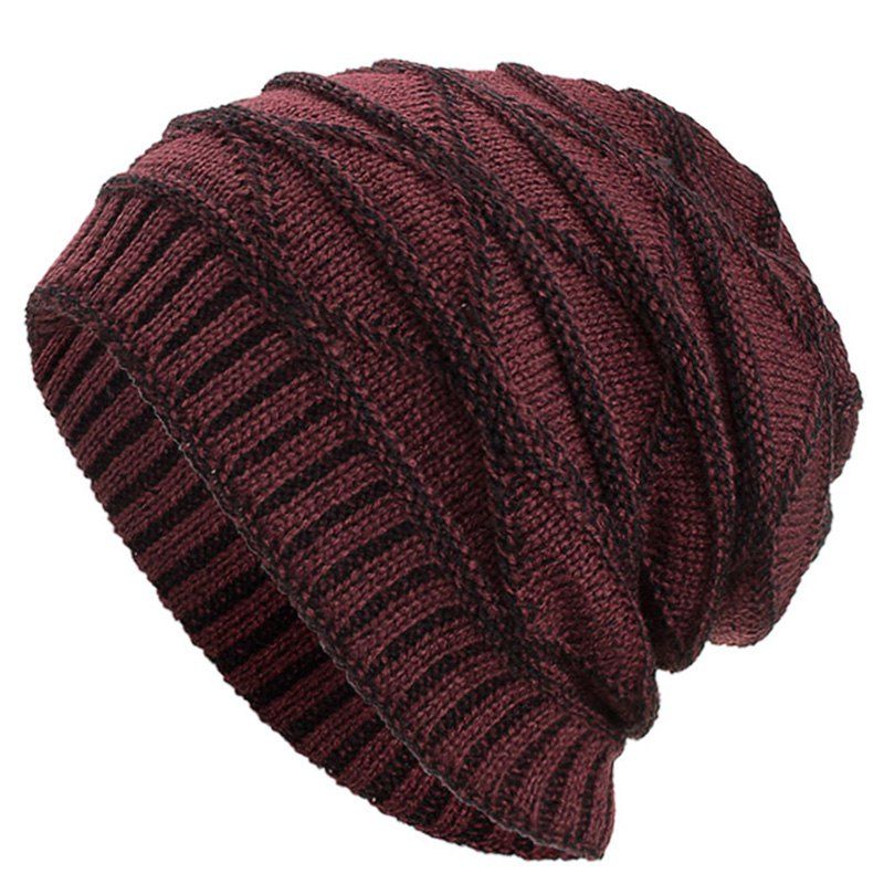 

Warm-keeping Practical Man Knitted Hat, Red wine