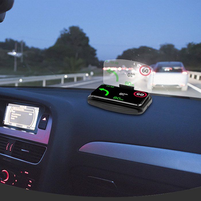 

Car Mobile Phone Navigation Frame Wireless Charger Head-up Display, Black