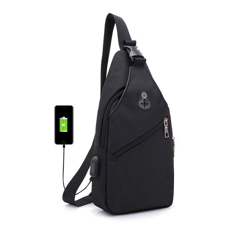 

HUWAIJIANFENG 0112 USB Port Design Chest Bag, Black