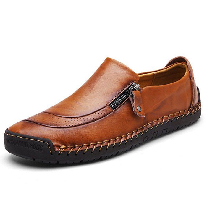 

Business Casual Breathable Lazy Leather Shoes for Man, Light brown