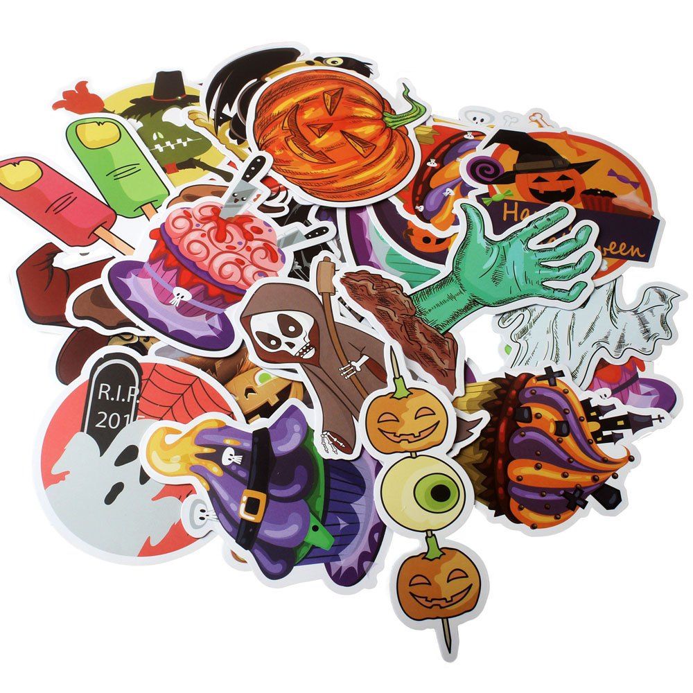 

Non-repetitive Colorful Halloween Decoration Stickers 100pcs, Multi