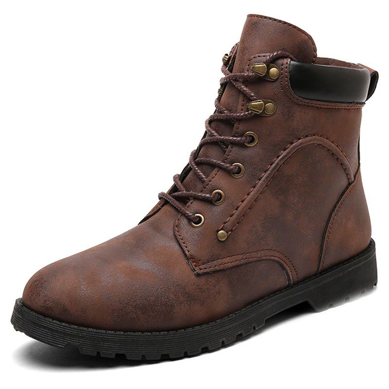 

Microfiber Leather Snow Boots for Men, Brown