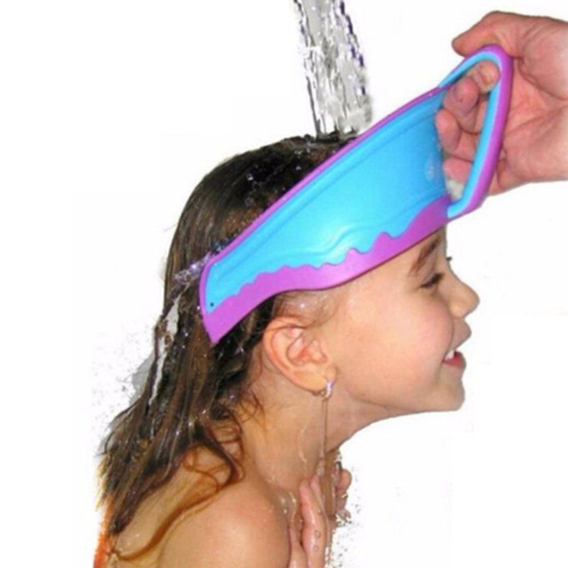 

Adjustable Shower Cap Hair Washing Protective Bathing Visor Shampoo Hats for Kids, Yellow