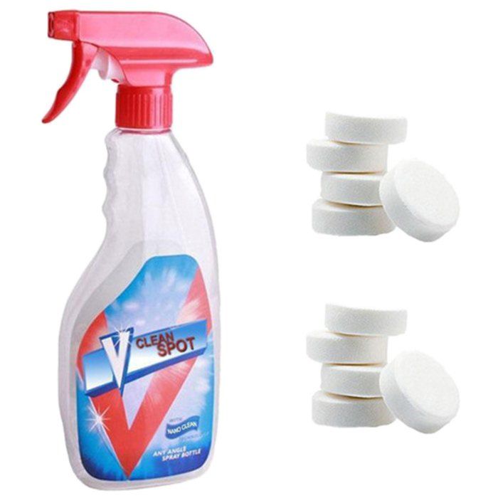 

Effervescent Spray Cleaner for Home Cleaning Hand Buckle Spray Bottle Effective Agent, White