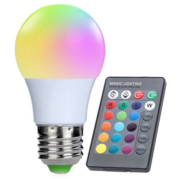 

Aluminum Shell 3W RGBW LED Smart Bulb with Remote Control, White