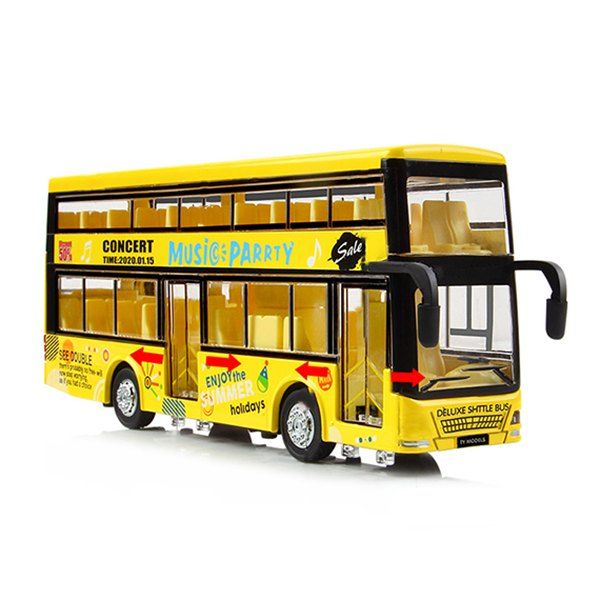 [34% OFF] Kids Alloy Pullback Double-decker Bus With Lighting Sound Toy ...