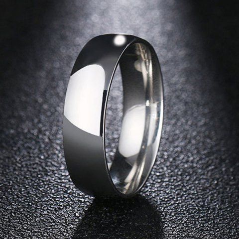 

6mm Width Durable Stainless Steel Men Ring, Silver