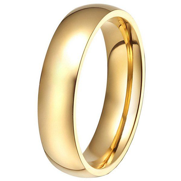 

6mm Width Durable Stainless Steel Men Ring, Gold