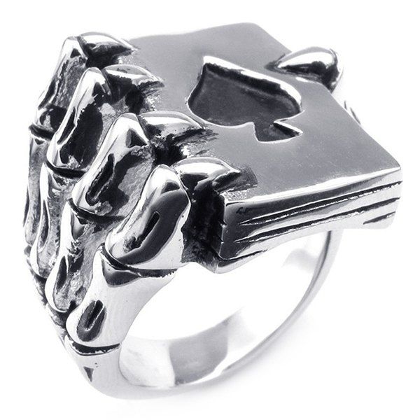 

Punk Style Zinc Alloy Finger Ring for Men, Silver