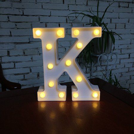

LED Night Light 26 Alphabet Letters Numbers DIY Combination 1pc, Milk white