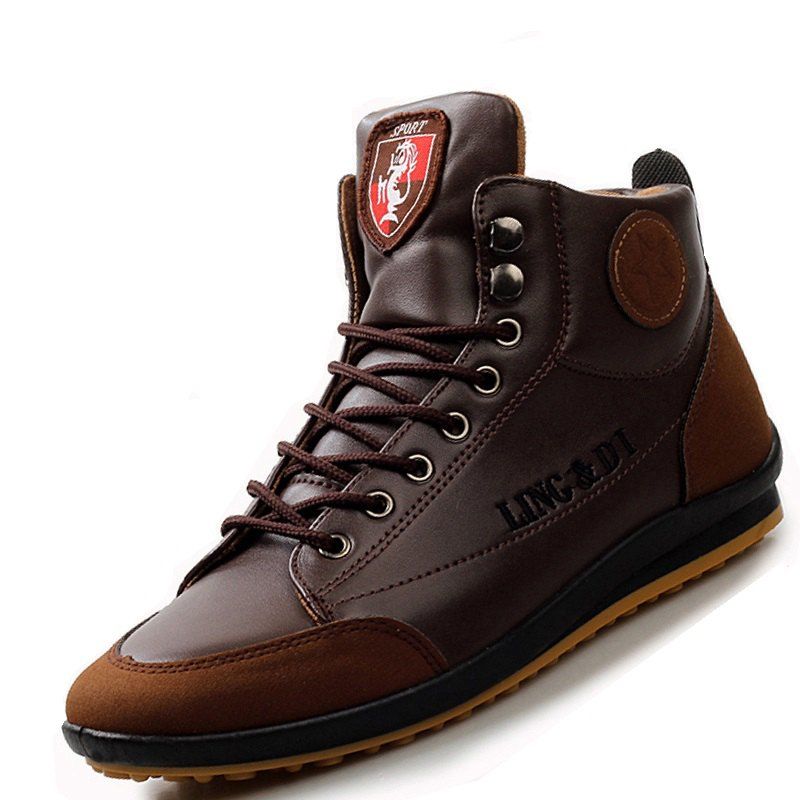 

Warm Wear resistant PU Casual Shoes, Deep brown