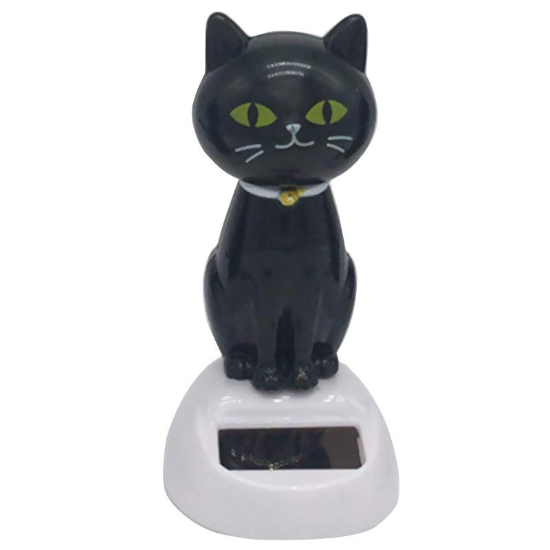 

Solar Energy Bobblehead Black Cat Decoration for Car / House