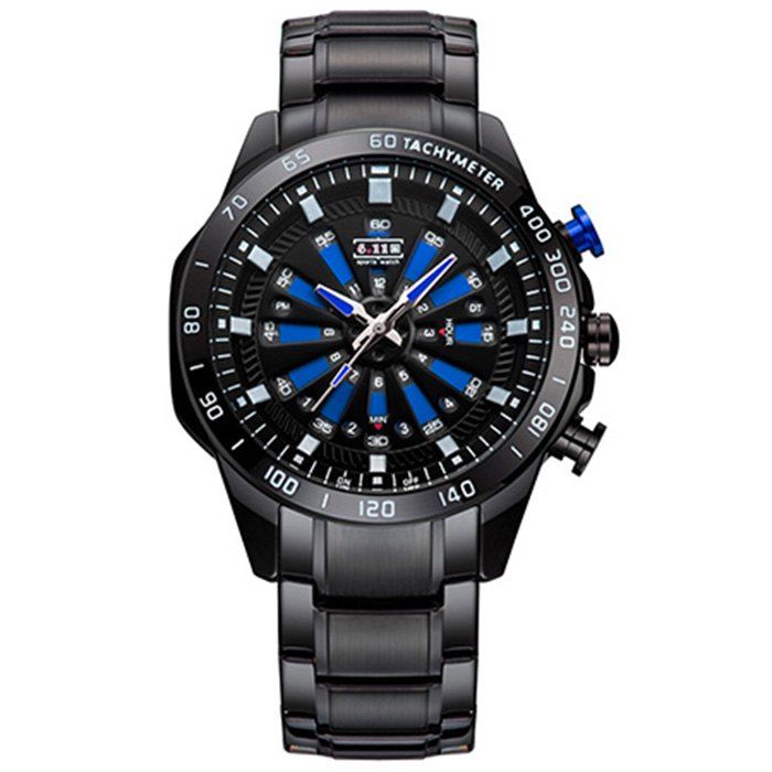 

6.11 Genuine Dazzle Steel Band LED Multifunctional Sport Men Watch, Black