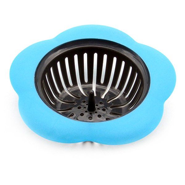 

Flower-shaped PP TPR Sink Strainer Cover for Kitchen Bathroom Shower, Deep sky blue
