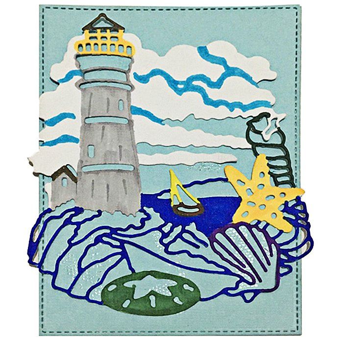 

DIY Stereo Castle Boat Pattern Metal Cutting Dies Set for Greeting Card Cover Photo Album, Silver
