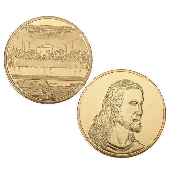 

Jesus Last Supper Commemorative Coin Collectible Christmas Gift Toy, Gold